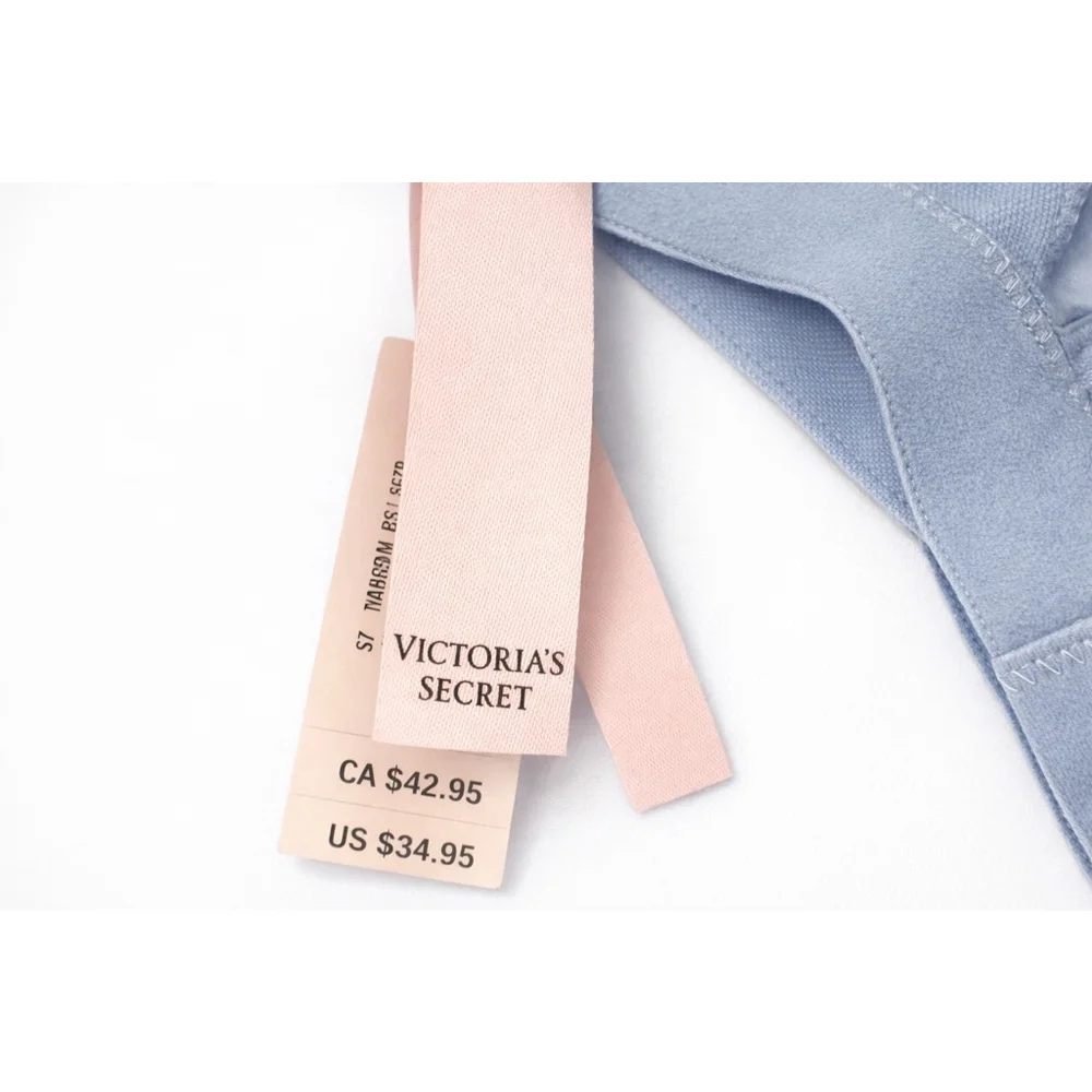 Victoria’s Secret Logo Bralette M Blue Heather NWT